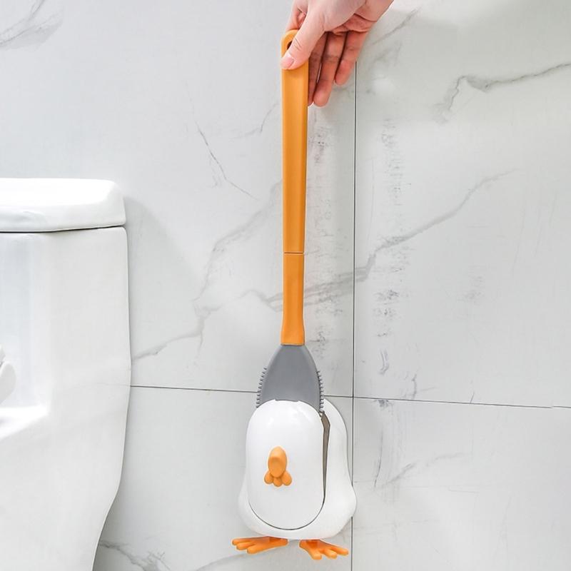 Moderne Toilettenbürste für Zuhause, leicht zu reinigen und langlebig, Badezimmerreiniger mit flexiblem Silikonbürstenkopf
