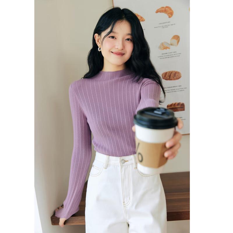 Women's Half-High Collar Slim Knit Top