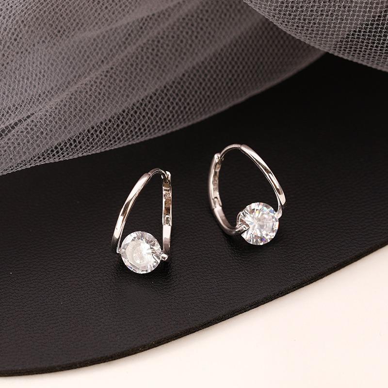 925 Sterling Silver Zircon Earrings for Women, Fashionable and Exquisite Trendy Earrings, Earrings, Light Luxury Korean Style Earrings