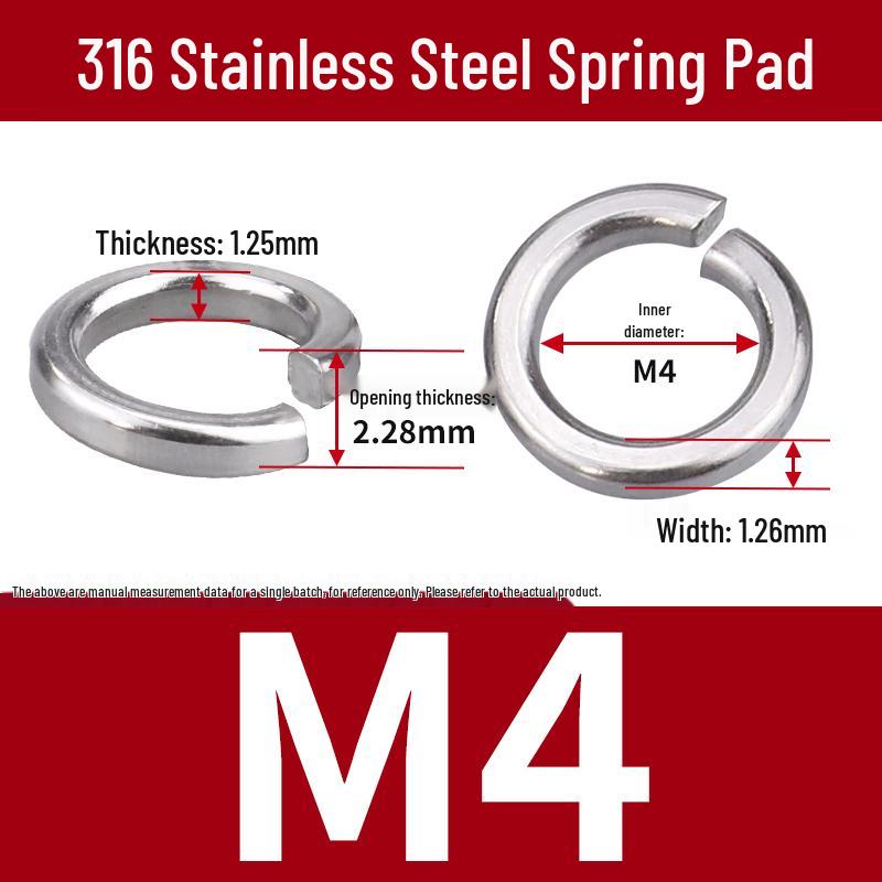 Stainless Steel & Blackened Carbon Steel Spring Washers (M1.6-M42) Elastic Open Washers