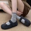 Fairy Foreign Style Fluffy Shoes Female Winter Wear French Evening Temperament Women Velvet Mary Jane Single Shoes Flat Cotton Shoes