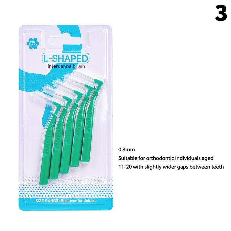 Dental Interdental Brushes Oral Hygiene Flossing Head L/I Shape Tooth Cleaning Tool for Braces Toothpick