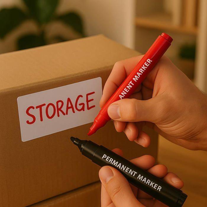 Set of 2 Red and Black Permanent Markers for Writing and Marking On Any Surface