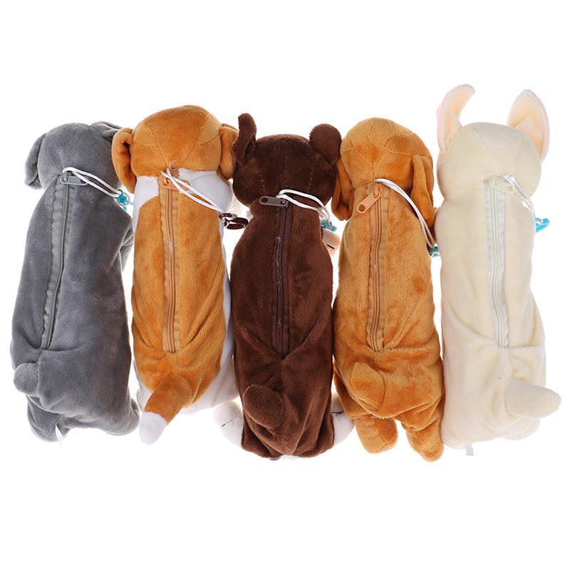 Cartoon Plush Pencil Case Plush Dog Pencil Bags For Kids Stationery Pencil Box