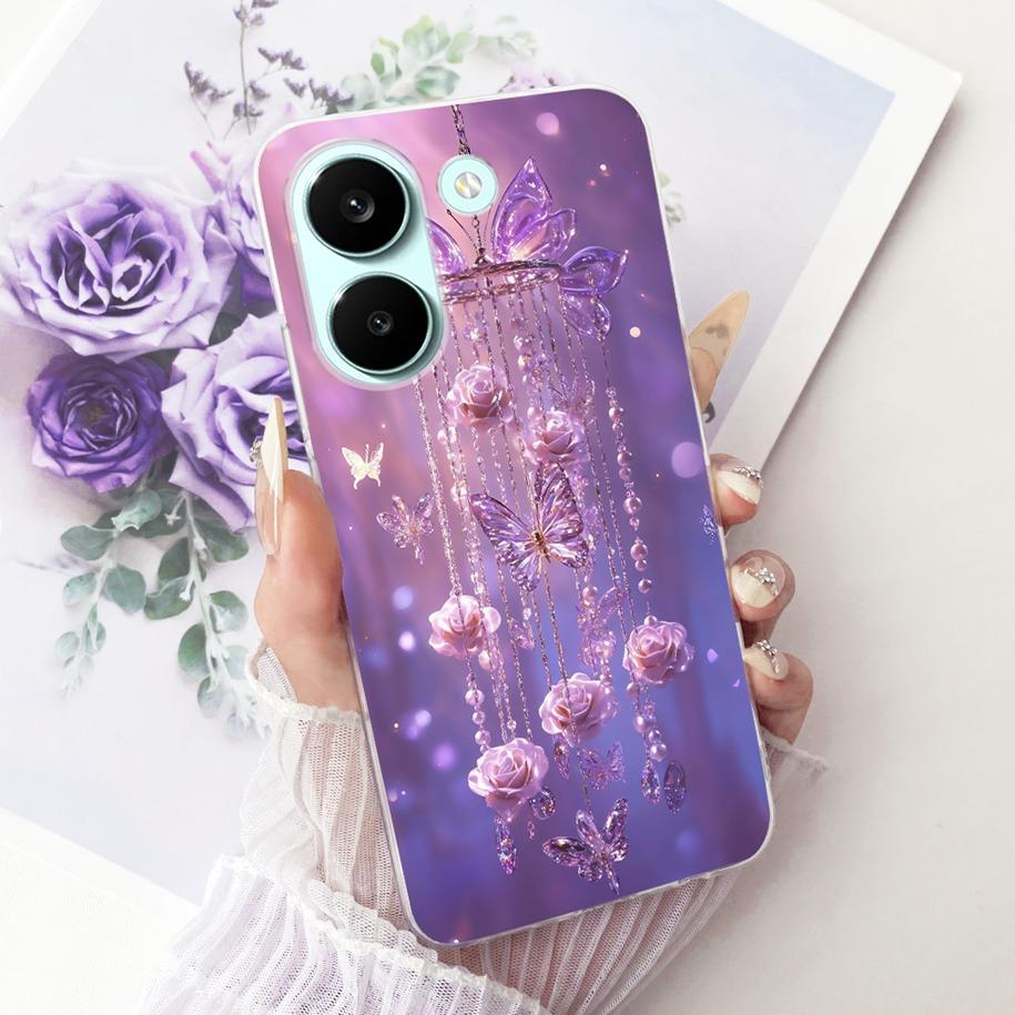 Case For Xiaomi Poco X8 Pro Max Cover Popular Flower Soft Silicone Transparent TPU Bumper For Xiaomi Poco X8 Pro X8ProMax Fundas