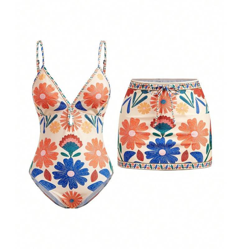 Bohemian Print Swimsuit For Women With Nylon Fabric For Water Sports And Vacation