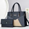 Pu Large Capacity Shoulder Bag With Color Block Splicing For Daily Use