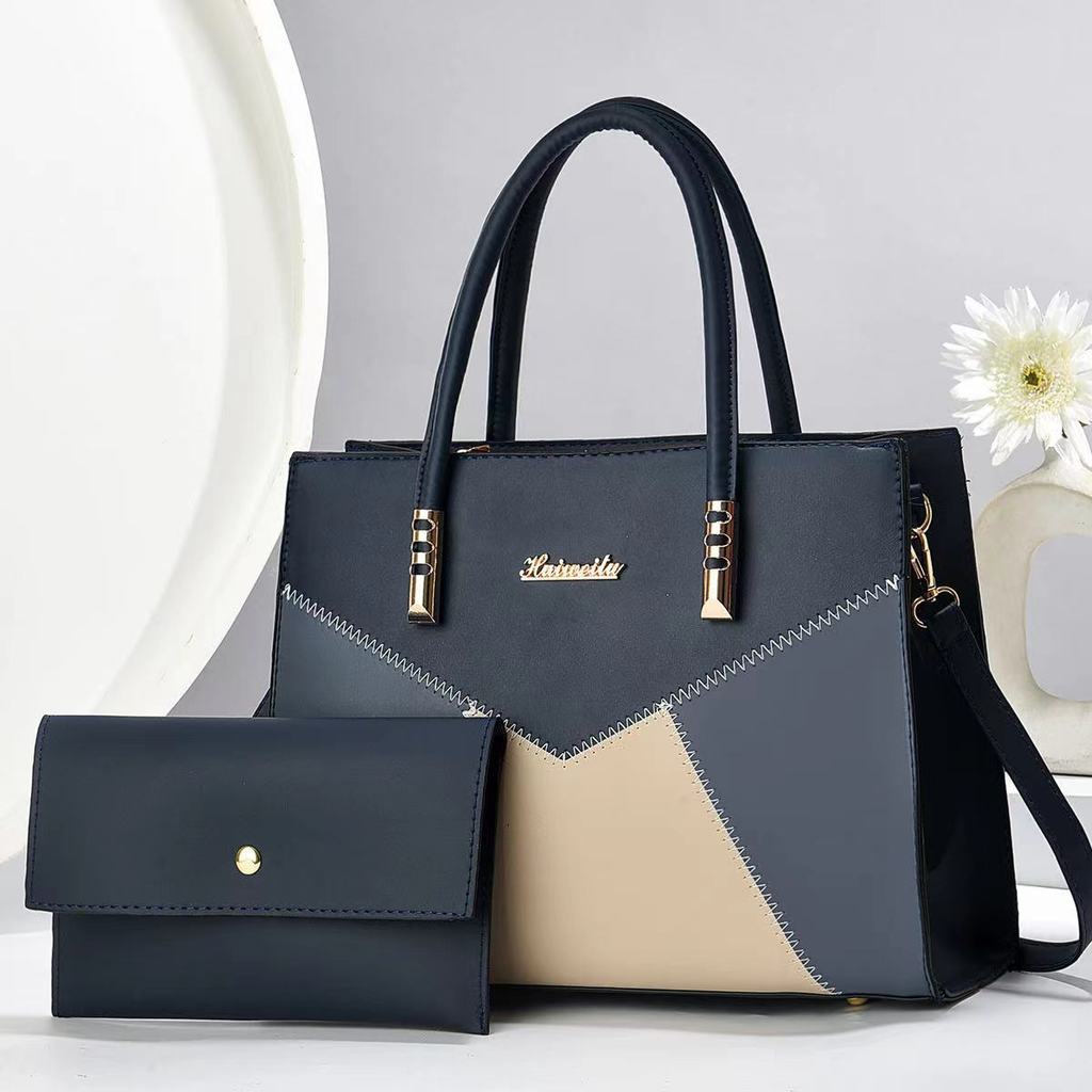 Pu Large Capacity Shoulder Bag With Color Block Splicing For Daily Use