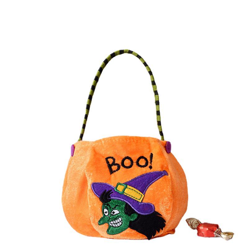 Pumpkin Halloween Candy Bag for Kids - Handheld Gift and Decoration Bag