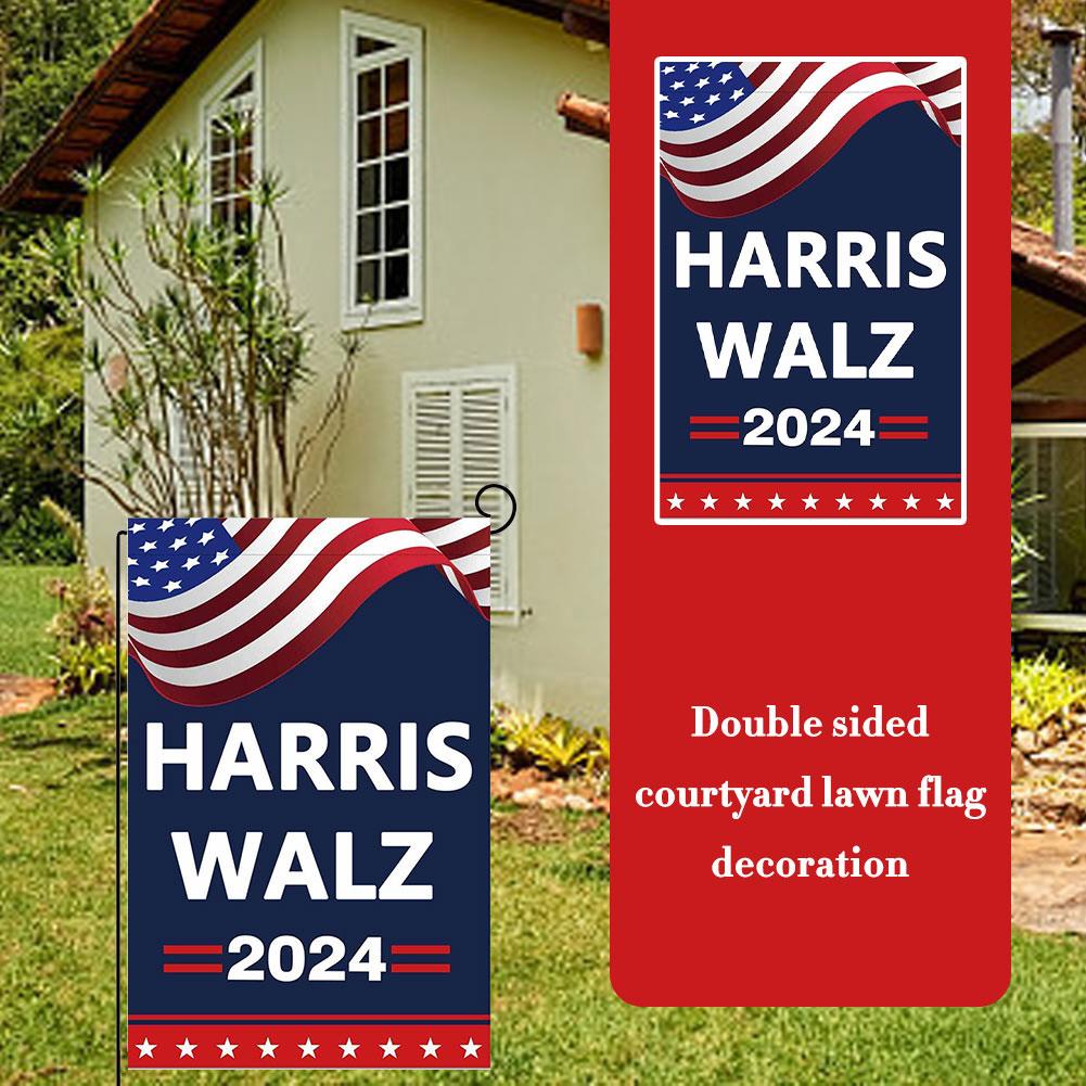 

Harris 2024 садовый флаг двухсторонний патио газон баннер небольшой флаг двор автомобиль стена для наружного Gar W7L2