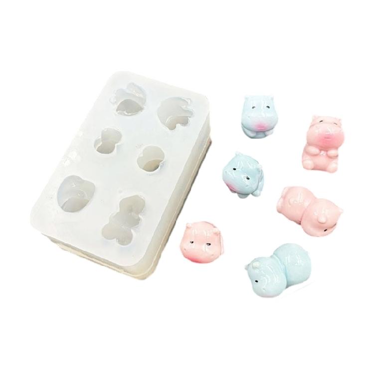 

Easy Release 6 Cavity Silicone Mould Capybara Hippo Resin Art Desktop Miniature Crafting Tool
