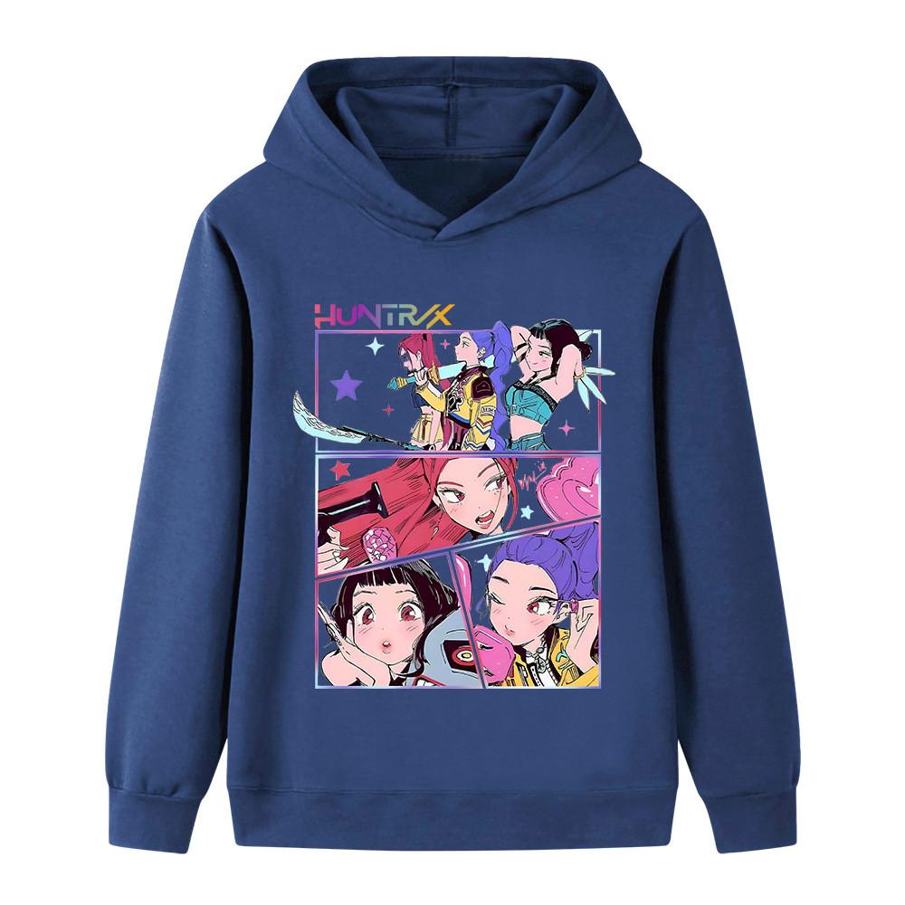 B1218 Kids Boys Girls Kpop Rumi Zoey Mira Print Long Sleeves Hoodie