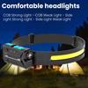 Multi-function Headlight with Motion Sensor 5 Modes Adjustable Waterproof USB Rechargeable Hands-free Outdoor Camping Night Running Fishing Headlamp