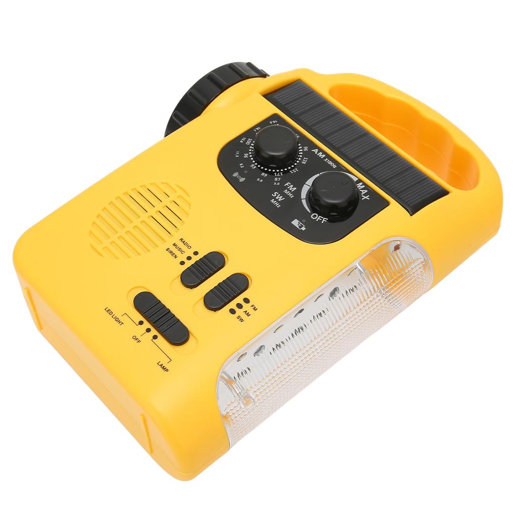 Radio Solar de Manivela AM FM SW Radio de Emergencia con Linterna LED Luz de Lectura Reproductor de MP3 para
