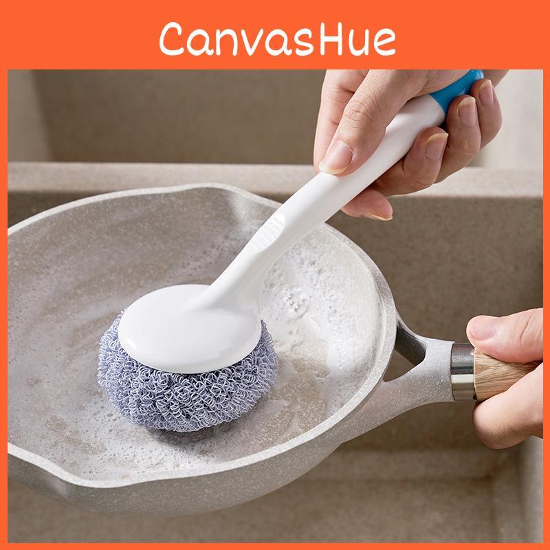 Abs Pp Long Handle Dish Scrubber Nano Fiber Cleaning Brush For Kitchen Utensils Pans And