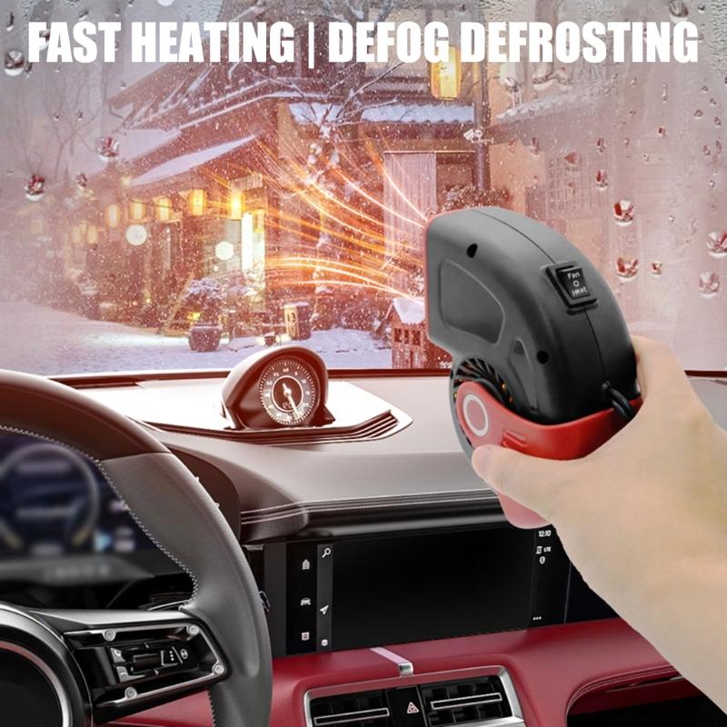 Pack of 2 Portable 12V Automotive Heaters Offering Rapid Warming Up Technology and Adjustable Airflows for Efficient Defrosting and Warming in Car