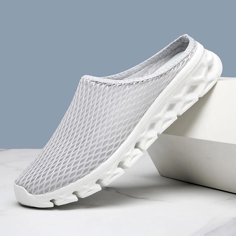 Fashion Men Slippers Summer Breathable Home Indoor Slippers Men Flats Lightweight Slides Fashion Outdoor Walking Shoes