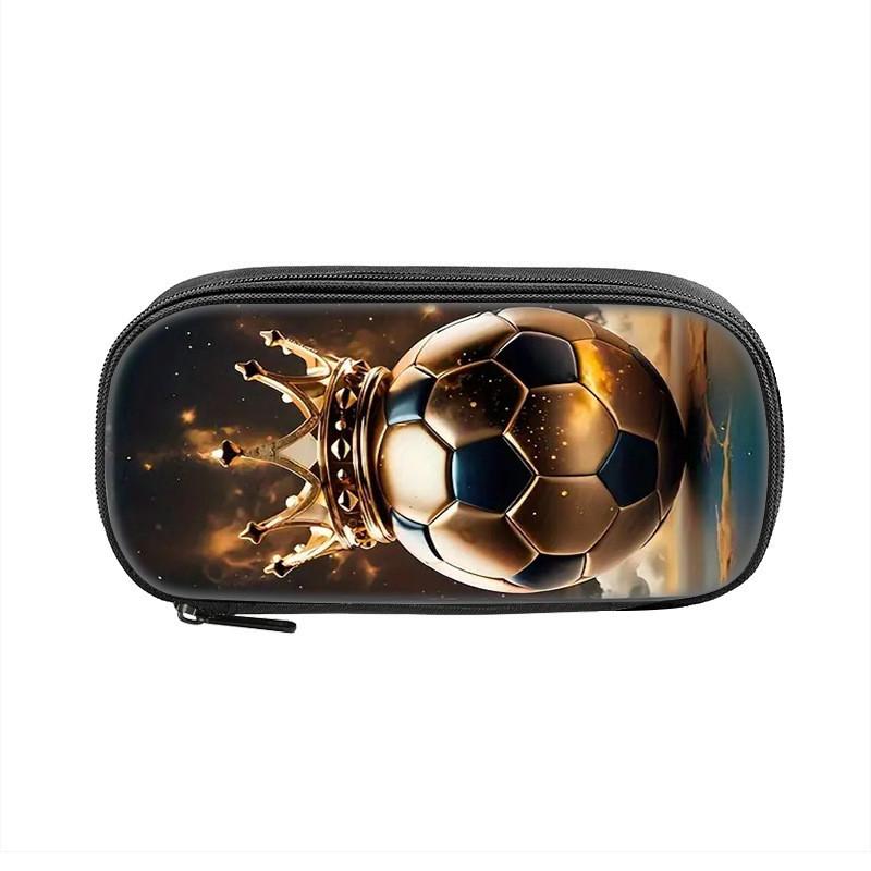 Sports Themed Polyester Pencil Case With Multiple Compartments For Students And Kids