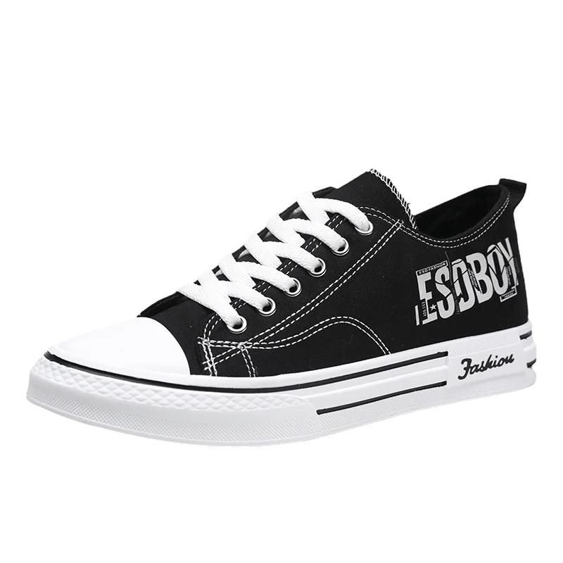 

Мужские парусиновые туфли Повседневная обувь Черные тканевые туфли Тренд Буквенный принт Мужская обувь Низкие кроссовки Мужские кроссовки Дышащая спортивная обувь 39 чёрный