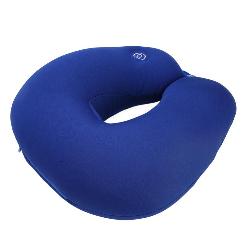 Travel Pillow Memory Foam U Shaped Electric Vibration Message Airplane Neck Message Pillow Blue