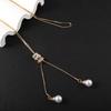 Adjustable Long Pendant Necklace with Extender Chain Minimalist Alloy Jewelry for Women Elegant Layering Piece for Sweaters Dresses