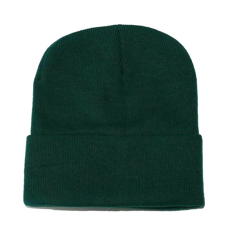 High Quality Solid Color Acrylic Wool Hat Outdoor Warm Cold Hat Monochrome Knitted Hat Pullover Hat for Men and Women