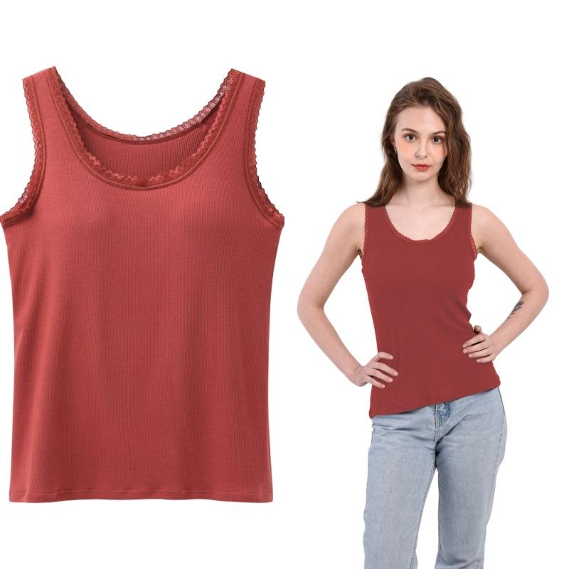 One-piece Bra with Chest Pad, Vest, Women's Underwear, Lace, Bottoming Shirt, Women's Slim Fit, Large Size.