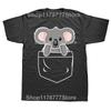 Funny Koala In The Pocket T Shirts Streetwear Short Sleeve Birthday Gifts Unisexs Clothing Fashion Casual Loose Oversized T Shirt