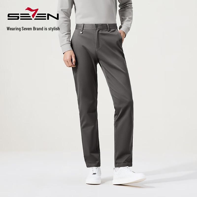 Qipai Men s Anti-Wrinkle Easy Care Straight-Leg Casual Trousers 29