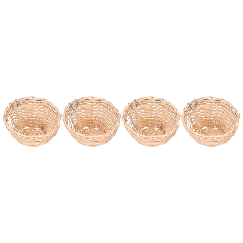 4pcs Bamboo Bird Nest Handmade Weaving Breeding Resting Bird House with Hook for Parrots Canary