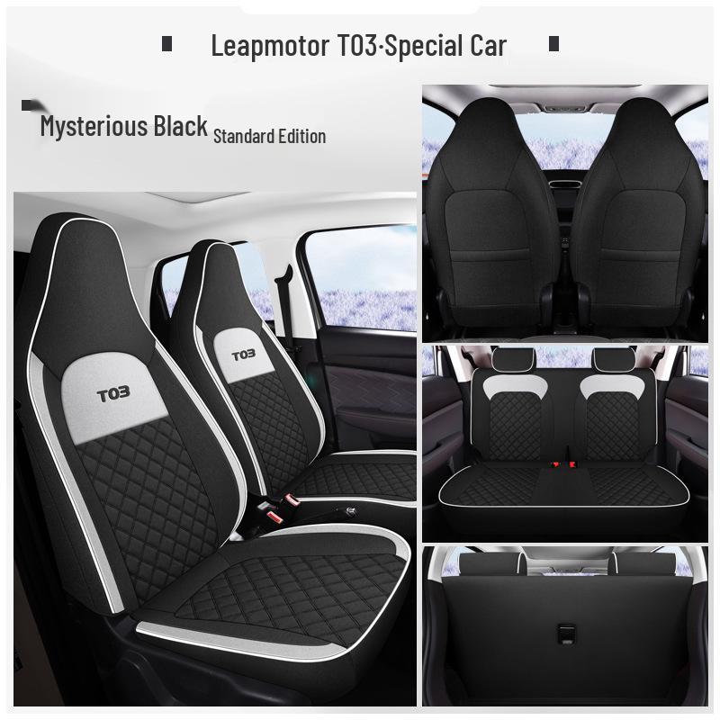 

Универсальный мультяшный льняной комплект чехлов для автомобильных сидений Leapmotor T03, с полной защитой, на все сезоны. Leapmotor T03 Specific