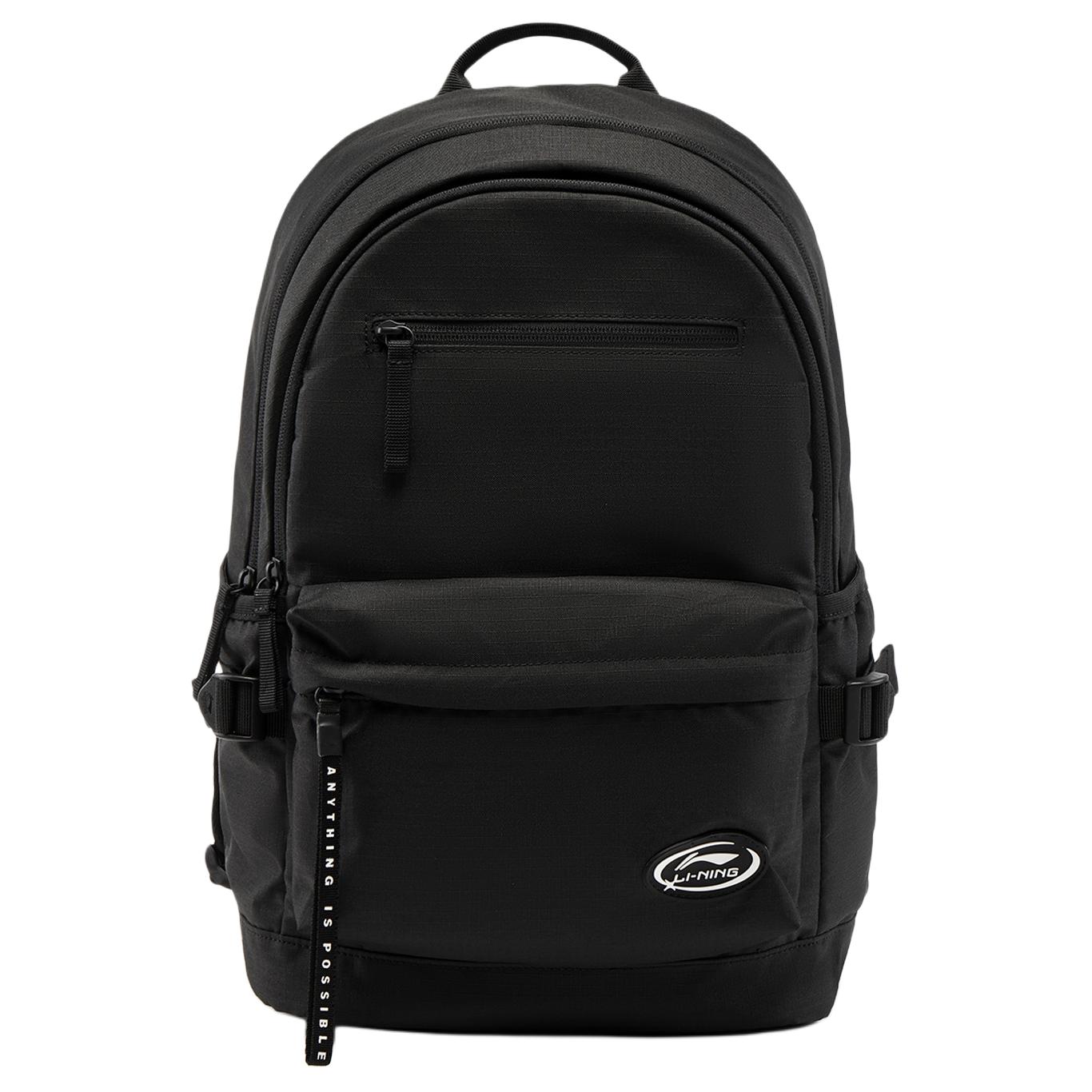 Li-Ning Fashion Pattern Printed Polyester Backpack Unisex Backpack Black ABSV401-2 Black