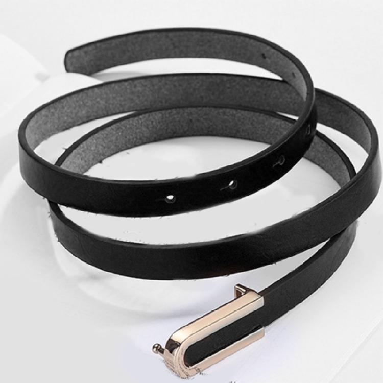 Trendy Waist Belt U Shaped Metal Buckle Thin Belt Waist Cincher for Women Enhances Any Outfit