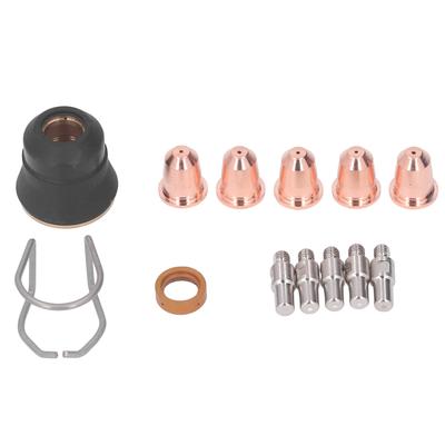 13Pcs Plasma Cutter Torch Accessory Kit Consumables Parts Electrodes Nozzle Tips Spacer Guide Gas