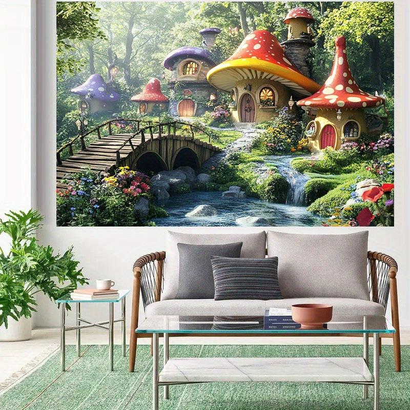 1pc Fairy Tale Forest Backdrop - Floral Design For Halloween Party - Optional Garden Decor Party Decor Theme Decor Zx