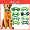 St.patrick's Day Bow Pet Accessory Lucky Green Check Collar