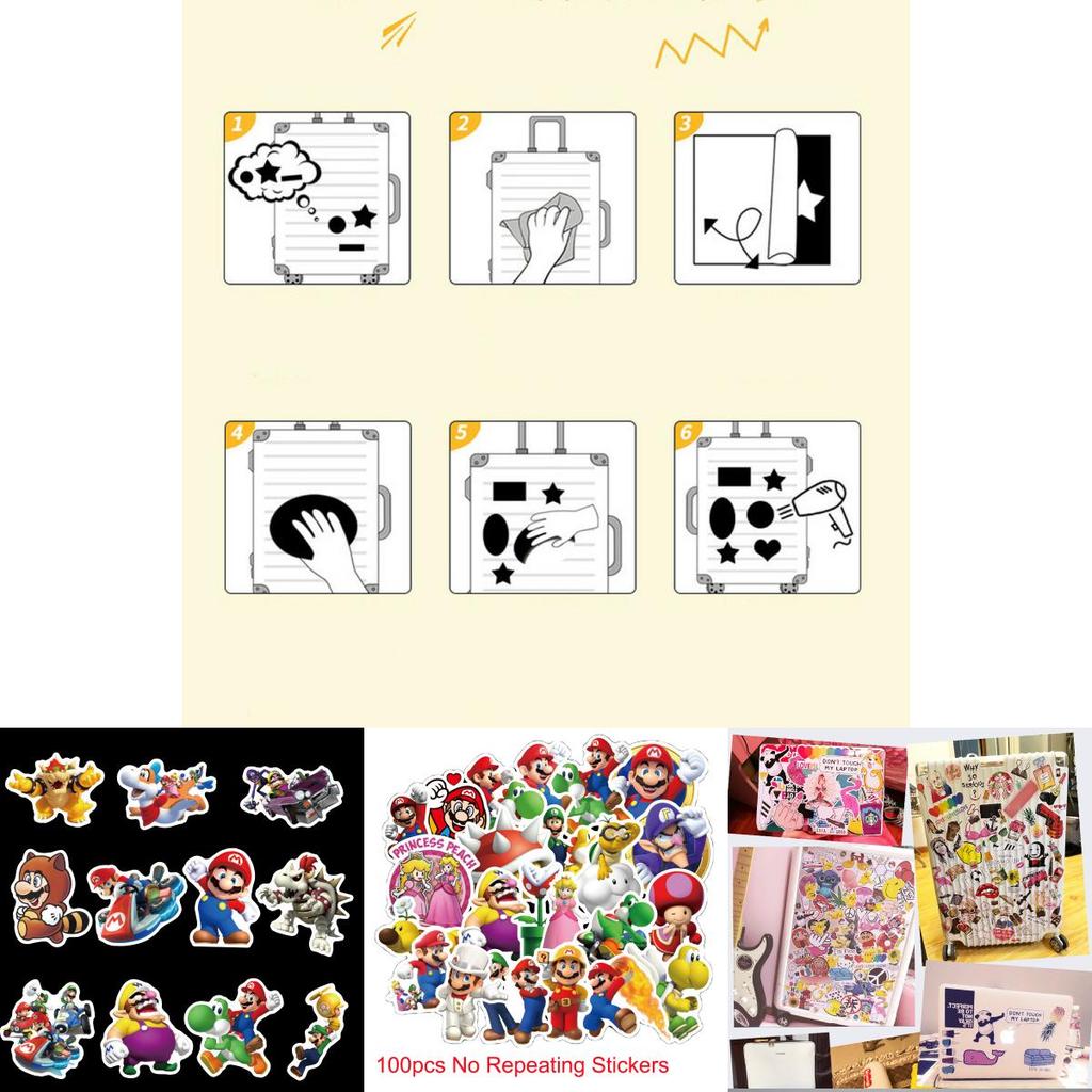 High-quality Super Mario Bros Princess Kawaii Notes Stickers For Diy Projects