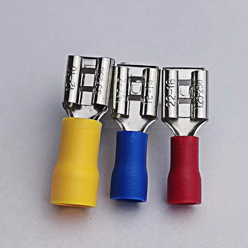 70 STÜCKE PBDD Klemmen Serie blau gelb rot Huckepack Trennverbinder Kabelverbinder Drahtklemmen vorisolierende Klemmen