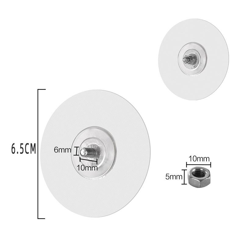 4pcs Circular Screw Sticker Transparent Strong Sticky Hooks Bathroom Storage Rack No Punching Patch Kitchen Hook Accessories