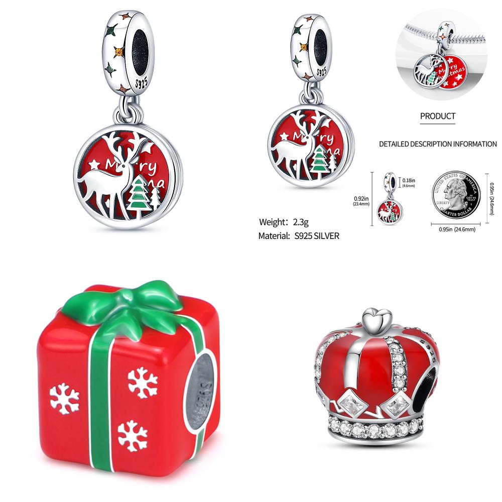 Style Copper Red Series Charms Christmas Gifts Beads Fit Wear Original Bracelets Charms Girls Jewelry