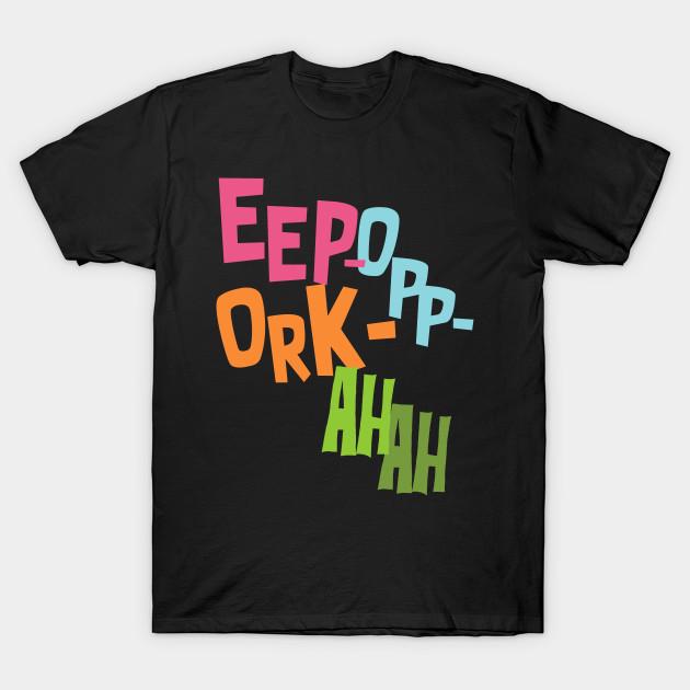 

Men Black Print T-shirt Eep Opp Ork Ah Ah! No-Cut Transfer Paper Print Cotton Tshirt XL чорний
