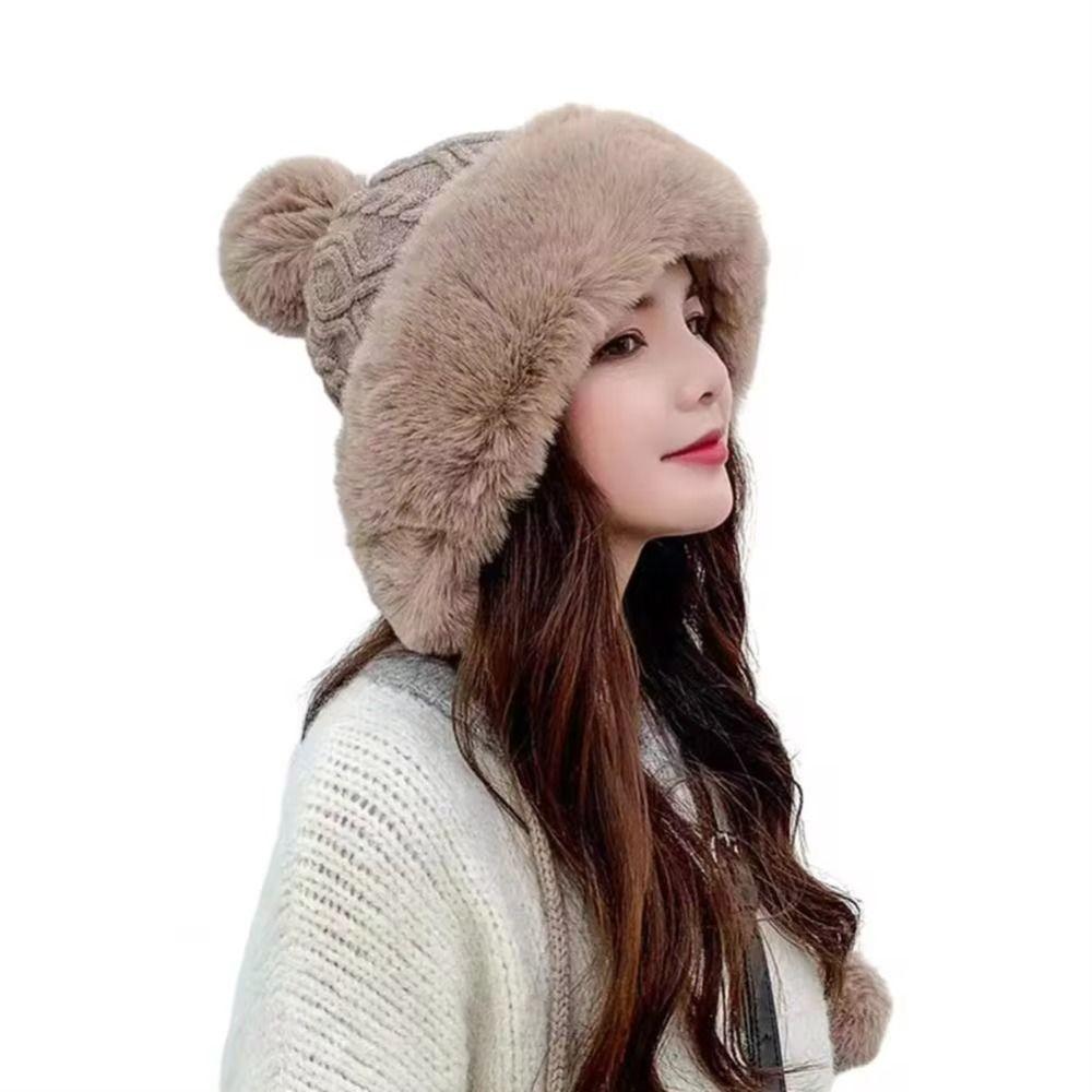 Keep Warm Ear Protection Hat Woolen Winter Plush Hat Fashion Knitted Beanie Streetwear