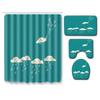Fashion Textured Bathroom Shower Curtain Floor Mat Toilet Cover Foot Mat Four-Piece Set