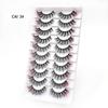 Manufacturer Wholesale 10 Pairs of Colored 3D False Eyelashes, European and American Multi-level Messy and Dense 3D Eyelashes, Cross-border Supply