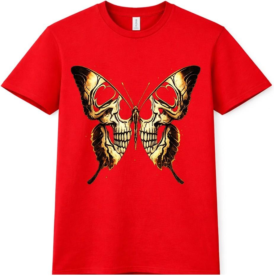 Butterfly Skull T Shirt Gothic Insect Dark Art Vintage Graphic Tee S