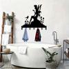 Metal Wall Shelf 7 Hook Towel Rack Bathroom Kitchen Storage Rustproof Home Decor
