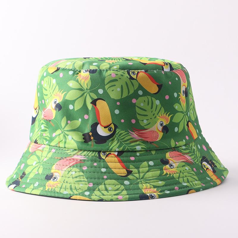 Small Edge Sunshade Bucket Hat Double-sided Basin Hat European and American Personalized Fashion Printed Hat