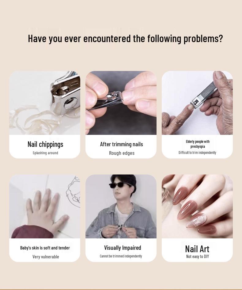 Elektrische Automatische Nagelschere mit Anti-Quetsch-Design und Schmutzauffangbehälter, Sicher für Ältere und Kinder