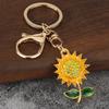 Sunflower Themed Keychain Metal Construction Flower Key Holder Lightweight Portable Fashion Jewelry Gift