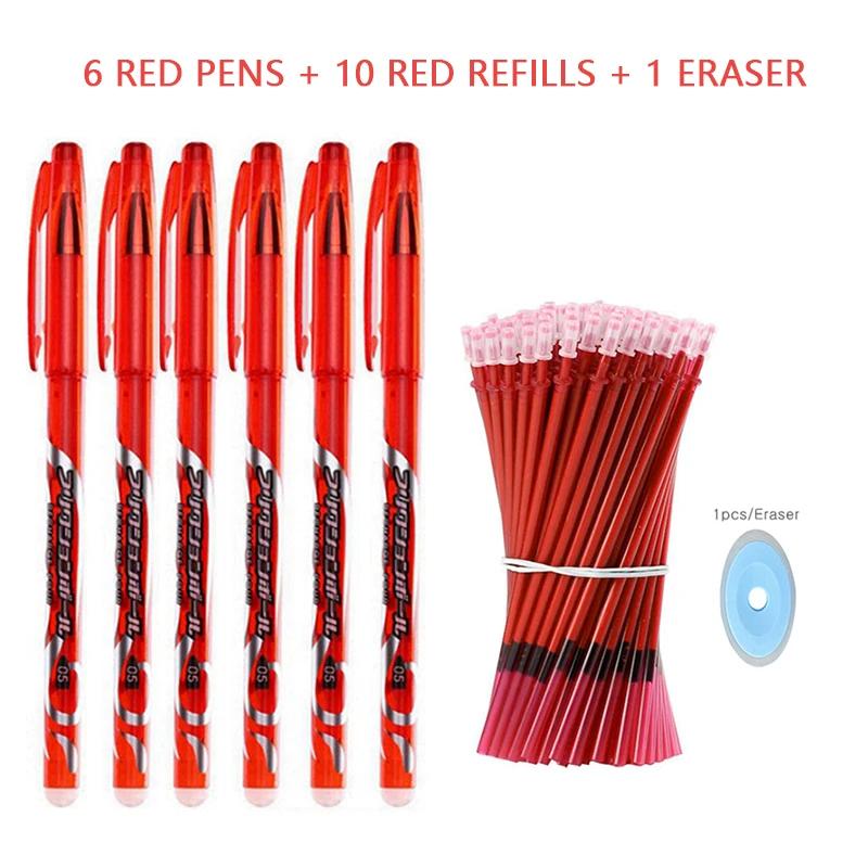 05mm Erasable Gel Pen Collection Black Blue Red Pen and Ink Refill Rod Kawaii Pens Washable Handle School Office Supplies Stationery